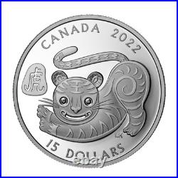 2022 Canada $15 Dollars LUNAR YEAR OF THE TIGER 1 Oz Pure Silver Coin, 2022