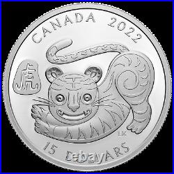 2022 Canada $15 Lunar Year of the Tiger Proof 1 oz. 9999 Silver Coin NEW