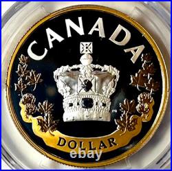 2022 Canada $1 IMPERIAL STATE CROWN Gilt Silver PCGS PR70 FDOI Blunt