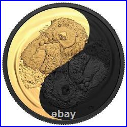 2022 Canada 1 oz Silver Coin Gold&Black Rhodium Plated The Sea Otter On hand