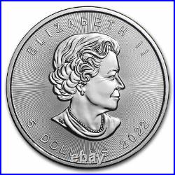 2022 Canada 1 oz Silver Maple Leaf BU (Tube of 25 coins)