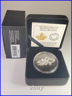 2022 Canada $20 Fine Silver Coin Discovering Dinosaurs Mercury's Horned Face