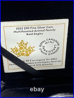 2022 Canada 30$ 50mm 9999 Multifaceted Animal Family Bald Eagle Proof Coin