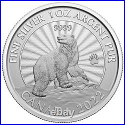 2022 Canada $5 The Majestic Polar Bear 1 oz Pure Silver Coin