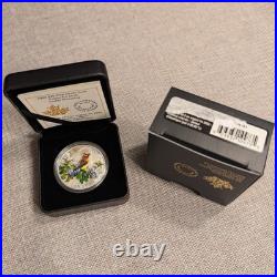 2022 Canada Colourful Birds Cedar Waxwing Pure Silver Coin with Colour