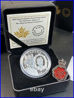 2022 Canada Dollar Platinum Jubilee Fine Silver Proof Queen Elizabeth II Coin