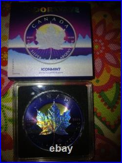 2022 Canada Elizabeth II VaporWave, 1oz. 9999 Silver, Metallic/Holo, 072/100