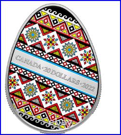 2022 Canada Pysanka $20 Ukrainian coloured egg coin 99.99% Silver ready to ship
