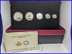 2022 Canada Radiant Crown Fractional Maple Leaf 5 Coin Set Pure Silver Coins