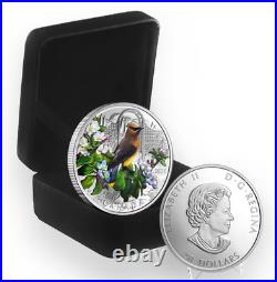 2022 Colourful Birds Cedar Waxwing 1oz. 9999 Silver $20 Mintage 7500