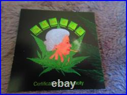 2022 MAPLE CANNABIS CYBER GREEN Colorized 1 oz Silver Coin $5 Canada