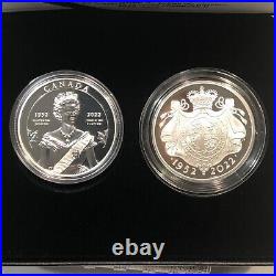2022 Platinum Jubilee Queen Elizabeth II Silver Two Coin Set Bonus Stamp & Pin