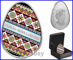 2022'Pysanka' Egg-Shaped Colorized Proof $20 Silver Coin 1oz. 9999 Fine