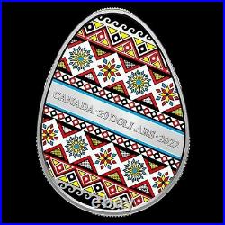 2022 Ukrainian Pysanka Egg 1oz Pure Silver Coin RCM