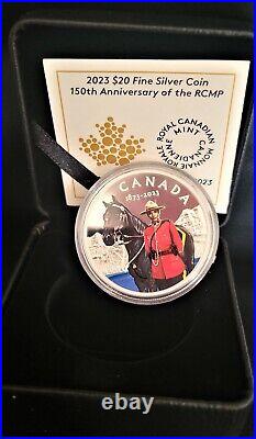 2023 150? Anniversary of the RCMP $20 1 OZ Pure Silver Proof Coin Canada