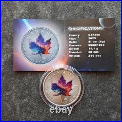 2023 1OZ Silver Canada Maple Leaf Universum Universe Space ONLY 250pc Etui RARE