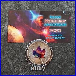 2023 1OZ Silver Canada Maple Leaf Universum Universe Space ONLY 250pc Etui RARE