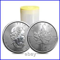 2023 1 Oz Canadian Silver Maple Leaf Coin. 9999 Fine (Roll of 25) New, BU