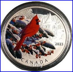2023 1 Oz Pure Silver Coin $20- Colourful Birds Northern Cardinal