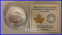 2023 $2 Dollars Toonie W and 1954-2022 Privy Marks 1oz. 9999 silver coin Canada