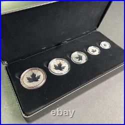 2023 35th Anniversary Silver Maple Canada Proof PF 5-Coin Fractional Silver Set