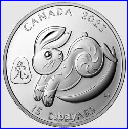 2023 CANADA $15 LUNAR YEAR OF THE RABBIT. 9999 Pure Silver 1oz Proof Coin