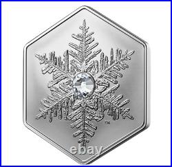 2023 CANADA $20 SNOWFLAKE Hexagon 1oz. 9999 Pure Silver Proof Coin with Crystal