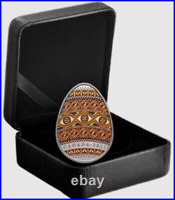 2023 CANADA $20 UKRAINIAN PYSANKA 1oz. 9999 Pure Silver Easter Egg Shaped Coin