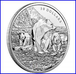 2023 CANADA $30 MULTIFACETED GRIZZLY BEARS 2oz. 9999 Pure Silver Proof Coin