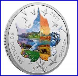 2023 CANADA $50 CANADIAN COLLAGE 4 SEASONS 3oz. 9999 Pure Silver Proof Coin