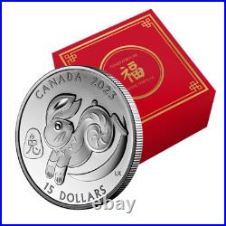 2023 Canada $15 Dollars LUNAR YEAR THE RABBIT 1 Oz Pure Silver Coin, 2023