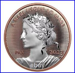 2023 Canada $1 Peace Dollar Pure Silver Coin with Rose Gold 2023 Canada $1 Peace Dollar Pure Silver Coin with Rose Gold