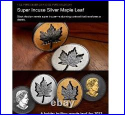 2023 Canada 1 oz. Pure Silver and 2 oz. Pure Gold Super Incuse Maple Leaf Coin