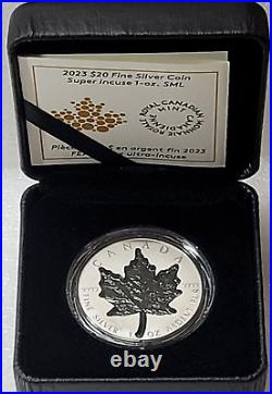 2023 Canada 1 oz Silver $20 Super Incuse Black Maple Reverse Proof Coin OGP/NEW