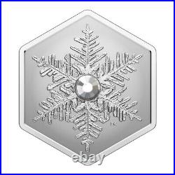 2023 Canada $20 Pure Silver Hexagon Coin with Crystal Snowflake