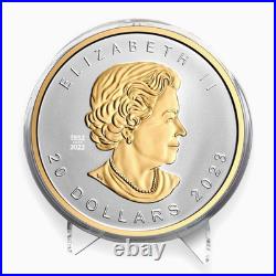2023 Canada $20 Ultra High Relief Maple Leaf 1oz. 9999 Silver Gold Reverse Proof