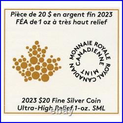 2023 Canada $20 Ultra High Relief Maple Leaf 1oz. 9999 Silver Gold Reverse Proof