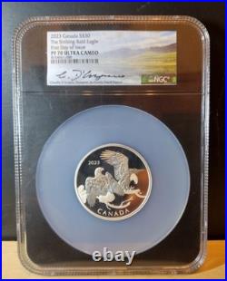 2023 Canada $30 Striking Bald Eagle 2oz. 9999 Silver NGC PF70 UC 1stDay of Issue