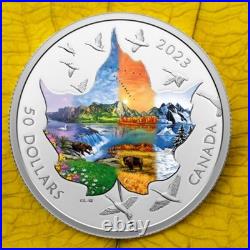 2023 Canada $50 Dollars Canada Collage Four Seasons Pure Silver Coin