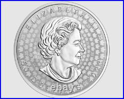 2023 Canada $50 Dollars Pure Silver Coin Ultra-High Relief Silver Maple Leaf