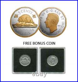 2023 Canada 5 Cent 1947 Maple Leaf Mark 2 oz Pure Silver Coin with BONUS COIN