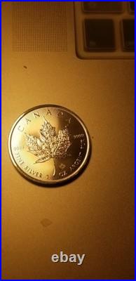 2023 Canada 99.99 Percent Pure Silver One Oz Maple Leaf Coin 70 Years Of Queen