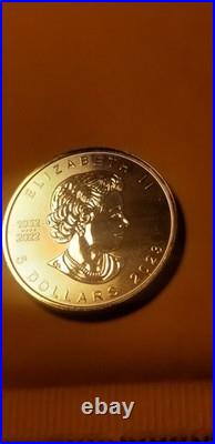 2023 Canada 99.99 Percent Pure Silver One Oz Maple Leaf Coin 70 Years Of Queen