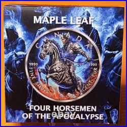 2023 Canada Four Horsemen of the Apocalype White Horse Coin 1oz Colorized Silver