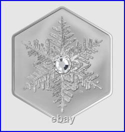 2023 Canada Hexagon Snowflake With Clear Crystal $20 99.99% Pure Silver Coin 2023 Canada Hexagon Snowflake With Clear Crystal $20 99.99% Pure Silver Coin