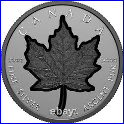 2023 Canada Maple Leaf Super Incuse Black Rhodium Reverse Proof 1 Oz Silver Coin