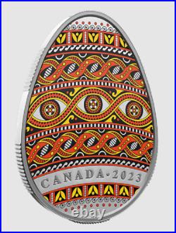 2023 Canada Traditional Ukrainian Pysanka $20 99.99% Pure Silver Coin