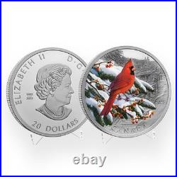 2023 Colourful Birds Northern Cardinal 1oz. 9999 Silver Proof $20 Mintage 7500