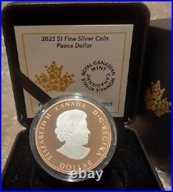 2023 Lady Peace PAX Dollar $1 1OZ Pure Silver Proof Pulsating UHR Canada Coin