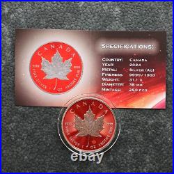 2024 1OZ Silver Canada Maple Leaf Space Red Etui Certificate NEW ONLY 250pc #1